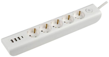 Удлинитель 5х2м с заземл. 16А 250В MODERN У05В с выкл. USBх4 (type-Aх3шт + type-Cх1шт) ПВС 3х1 бел. IEK WYP12-16-05-02-ZKU-K01 Удлинитель 5х2м с заземл. 16А 250В MODERN У05В с выкл. USBх4 (type-Aх3шт + type-Cх1шт) ПВС 3х1 бел. IEK WYP12-16-05-02-ZKU-K01