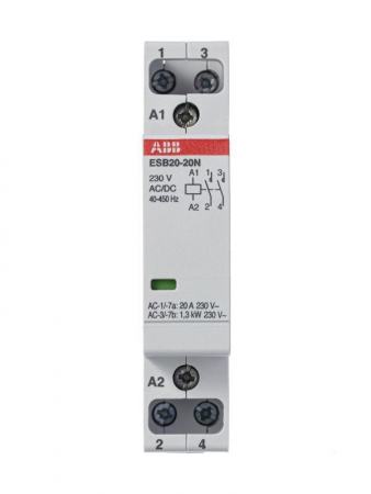Контактор ESB20-20N-06 модульный (20А АС-1 2НО) катушка 230В AC/DC ABB 1SBE121111R0620 Контактор ESB20-20N-06 модульный (20А АС-1 2НО) катушка 230В AC/DC ABB 1SBE121111R0620