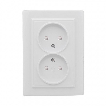 Розетка 2-м СП Минск 10А IP20 без заземл. защ. шторки бел. Basic EKF ERR10-102-100 Розетка 2-м СП Минск 10А IP20 без заземл. защ. шторки бел. Basic EKF ERR10-102-100