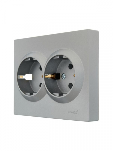 Розетка 2-м СП VESNA с заземл. ПБТ платина LEZARD 742-3500-127B Розетка 2-м СП VESNA с заземл. ПБТ платина LEZARD 742-3500-127B