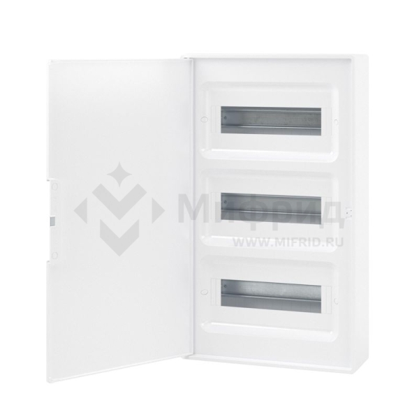 Щиток настенный Фрейм (FRAME) ЩРн-п-36 36мод. с бел. дверцей с 4 шинами PEN (2шт на 8 отверст. и 2шт на 10 отверст.) бел. DKC F36W1WW
