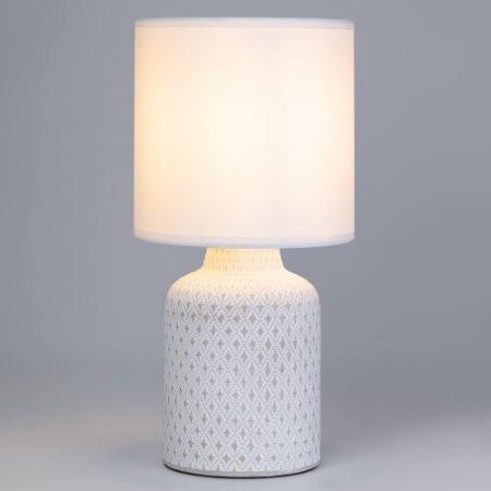 Лампа настольная Sabrina 7043-502 1хЕ14 40Вт керамика бел. с абажуром Rivoli Б0053462