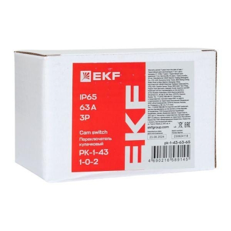 Переключатель кулачковый ПК-1-43 3п 63А "1-0-2" IP65 EKF pk-1-43-63-65 Переключатель кулачковый ПК-1-43 3п 63А "1-0-2" IP65 EKF pk-1-43-63-65