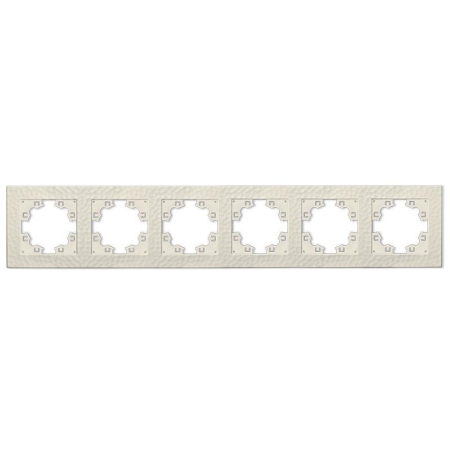 Рамка 6-м Афина фактурная универс. слоновая кость (ivory) Universal A11043-I