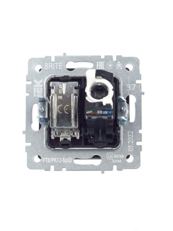 Розетка компьютерная + телевизионная 2-м Brite РТВ/РК12-БрШ RJ45 кат.5E + TV механизм шампань IEK BR-AK20-1-K37 Розетка компьютерная + телевизионная 2-м Brite РТВ/РК12-БрШ RJ45 кат.5E + TV механизм шампань IEK BR-AK20-1-K37
