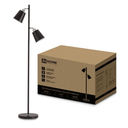 Светильник ТНО 01-2Ч 2х60Вт E27 230В напольн. под лампу на основании черн. IN HOME 4690612049625 Светильник ТНО 01-2Ч 2х60Вт E27 230В напольн. под лампу на основании черн. IN HOME 4690612049625