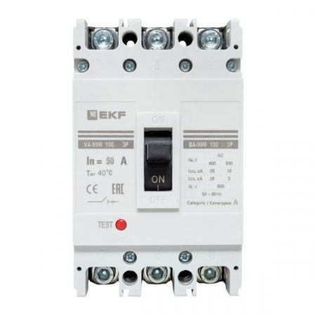 Выключатель автоматический 3п 100/50А 35кА ВА-99М PROxima EKF mccb99-100-50m Выключатель автоматический 3п 100/50А 35кА ВА-99М PROxima EKF mccb99-100-50m