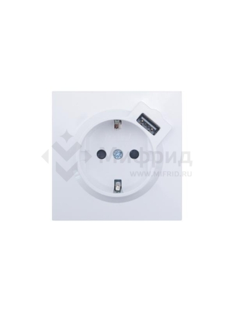 Розетка 1-м ZIMA IP20 + USB с заземл. механизм бел. LEZARD 704-0288-181