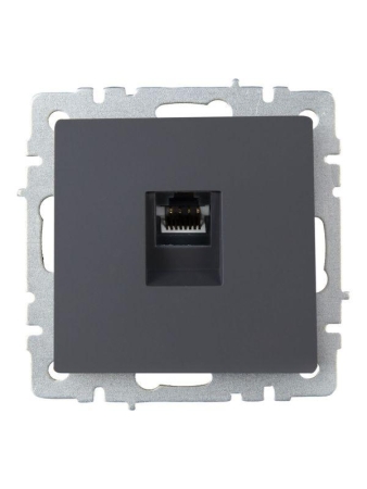 Розетка компьютерная СП RJ45 кат.6 BRITE РК11-БрГ механизм графит IEK BR-K10-2-K53 Розетка компьютерная СП RJ45 кат.6 BRITE РК11-БрГ механизм графит IEK BR-K10-2-K53