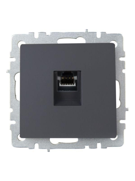 Розетка компьютерная СП RJ45 кат.6 BRITE РК11-БрГ механизм графит IEK BR-K10-2-K53 Розетка компьютерная СП RJ45 кат.6 BRITE РК11-БрГ механизм графит IEK BR-K10-2-K53