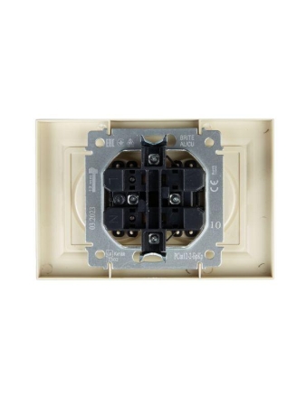 Розетка 2-м СП BRITE РСш12-2-БрКр 10А в сборе без заземл. защ. шторки беж. IEK BR-R23-10-K10-F Розетка 2-м СП BRITE РСш12-2-БрКр 10А в сборе без заземл. защ. шторки беж. IEK BR-R23-10-K10-F