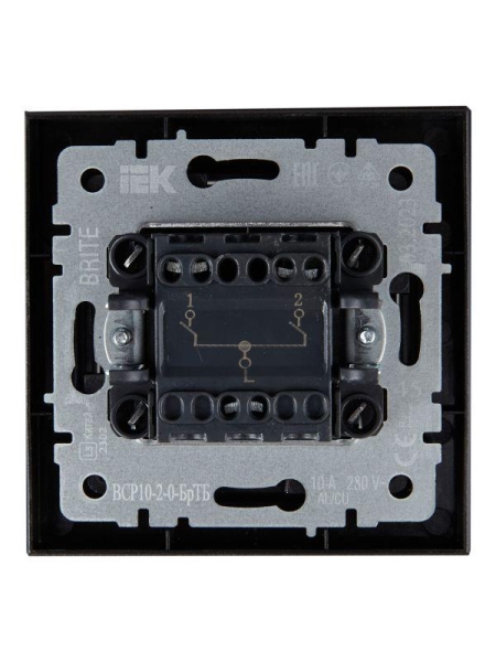 Выключатель 2-кл. СП BRITE ВСР10-2-0-БрТБ 10А в сборе бр. IEK BR-V20-0-10-K45-F