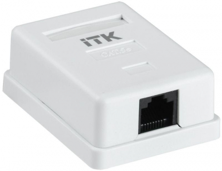 Розетка компьютерная 1-м ОП RJ45 кат.5E UTP бел. ITK CS2-1C5EU-12 Розетка компьютерная 1-м ОП RJ45 кат.5E UTP бел. ITK CS2-1C5EU-12