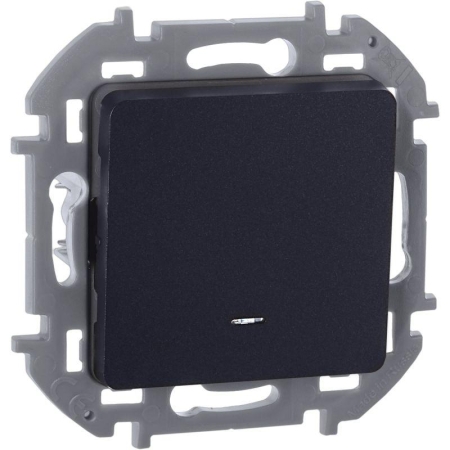 Переключатель 1-кл. Inspiria 10А IP20 250В 10AX с подсветкой/индикацией механизм антрацит IEK 673663