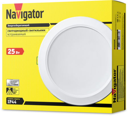 Светильник светодиодный 94 838 NDL-P1-25W-840-WH-LED 25Вт 4000К (аналог Downlight КЛЛ 2х26) Navigator 94838 Светильник светодиодный 94 838 NDL-P1-25W-840-WH-LED 25Вт 4000К (аналог Downlight КЛЛ 2х26) Navigator 94838