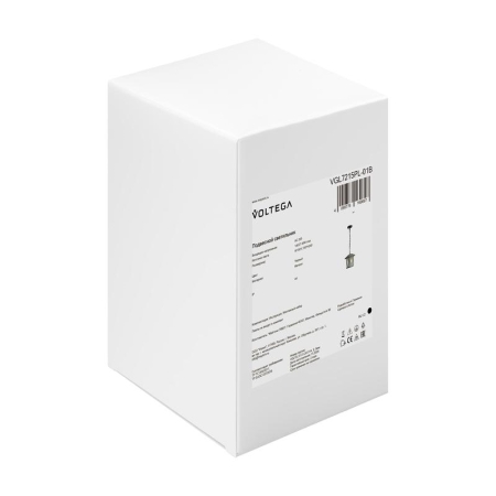 Светильник Cruz 1х40Вт E27 IP44 подвесной Voltega VGL7215PL-01B