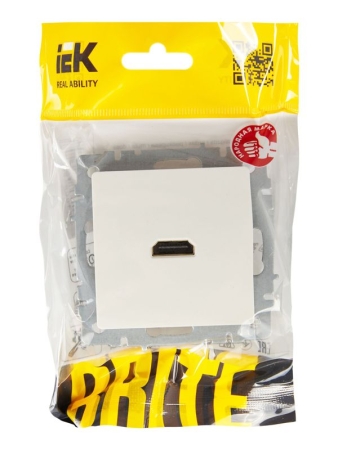 Розетка СП BRITE HDMI РHDMI-0-БрБ механизм бел. IEK BR-H10-K01