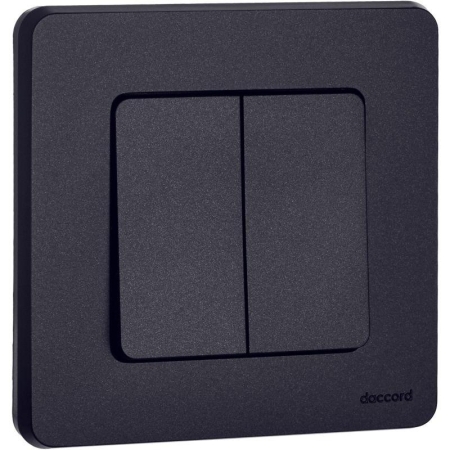 Выключатель 2-кл. Inspiria 10А IP20 250В 10AX механизм антрацит IEK 673623