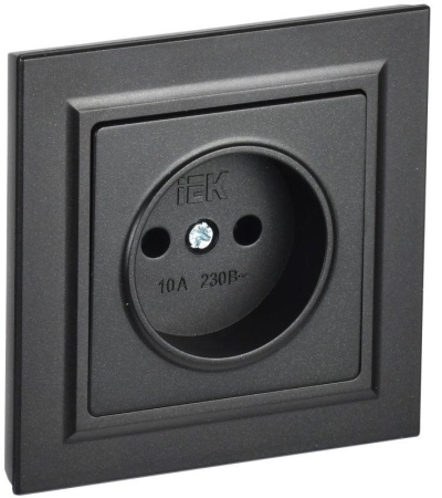Розетка СП BRITE РСР10-1-0-БрЧ 10А в сборе без заземл. без защ. шторок черн. IEK BR-R10-10-K02-F Розетка СП BRITE РСР10-1-0-БрЧ 10А в сборе без заземл. без защ. шторок черн. IEK BR-R10-10-K02-F