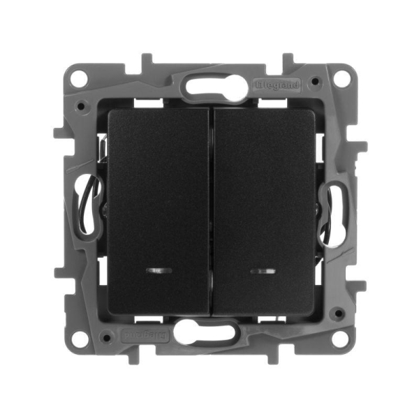 Выключатель 2-кл. СП Etika 10А IP20 250В 10AX с подсветкой/индикацией авт. зажимы механизм антрацит IEK 672604 Выключатель 2-кл. СП Etika 10А IP20 250В 10AX с подсветкой/индикацией авт. зажимы механизм антрацит IEK 672604