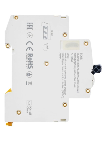 Выключатель автоматический дифференциального тока 2п (1P+N) C 16А 30мА тип A АВДТ B06S 18мм ARMAT IEK AR-B06S-1N-C16A030