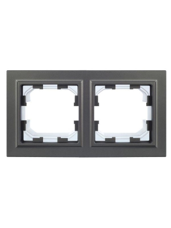 Рамка 2-м IP44 BRITE РУ-2-БрС-44 сталь IEK BR-M22-44-K46