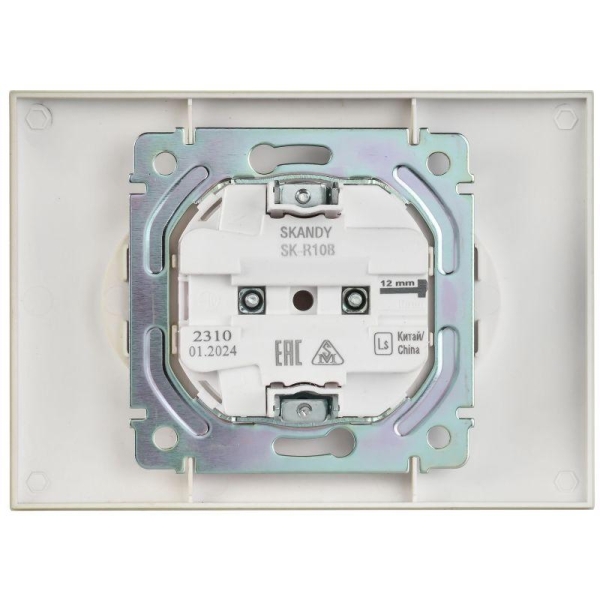 Розетка 2-м SKANDY 10А без заземл. без защ. шторок в сборе SK-R10B беж. IEK SK-R20-10-K10-F