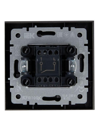 Выключатель 1-кл. СП BRITE ВСР10-1-0-БрС 10А в сборе сталь IEK BR-V10-0-10-K46-F