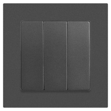 Выключатель 3-кл. СП Accent 6-106-07 10А IP20 250В AL/CU графит Intro Б0063544