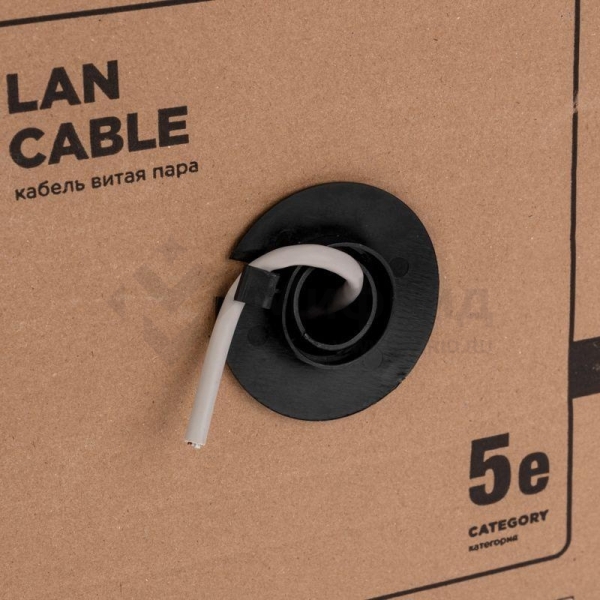 Кабель витая пара U/UTP кат.5E PE 4PR 24AWG OUTDOOR SOLID черн. (уп.305м) РФ Rexant 01-0045-R