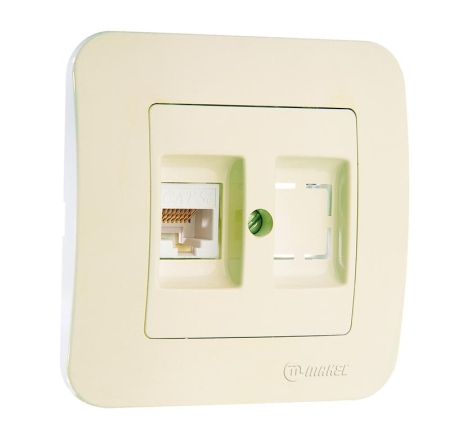 Розетка компьютерная кат.5E+гнездо Makel 55235