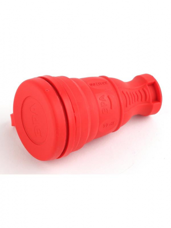 Разъем каучуковый R8-RED-IP44 с/з прямой 16А IP44 красн. Эра Б0044548