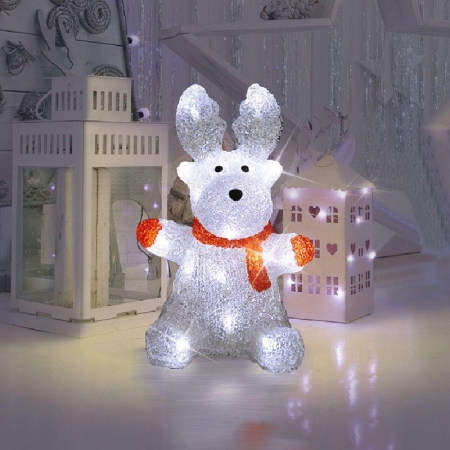 Фигура светодиодная акриловая "Олененок в шарфе" 20х17х30см 24LED 1Вт IP20 элементы питания 2хAA (не в компл.) Neon-Night 513-314