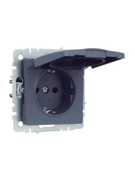 Розетка BRITE РСбш10-3-БрМ 16А IP20 с заземл. защ. шторки с крышкой механизм маренго IEK BR-R16-16-K35 Розетка BRITE РСбш10-3-БрМ 16А IP20 с заземл. защ. шторки с крышкой механизм маренго IEK BR-R16-16-K35