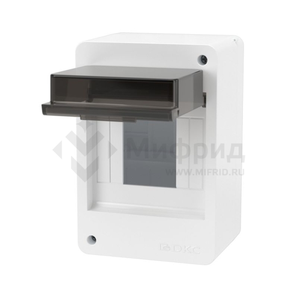Щиток настенный Фрейм (FRAME) 4мод. с тонированной дверцей бел. DKC F04W0WD