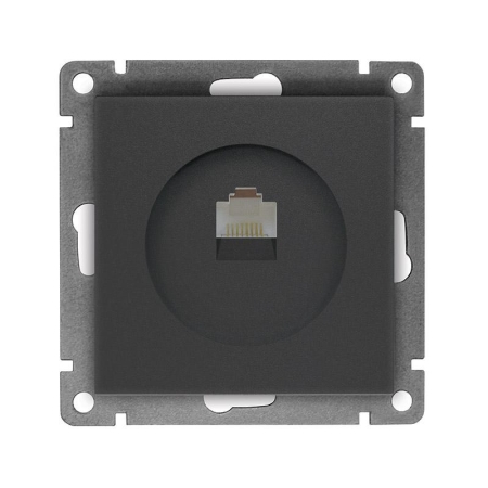 Розетка компьютерная 1-м СП Афина RJ45 кат.5E механизм графит Universal A0051-Gr Розетка компьютерная 1-м СП Афина RJ45 кат.5E механизм графит Universal A0051-Gr