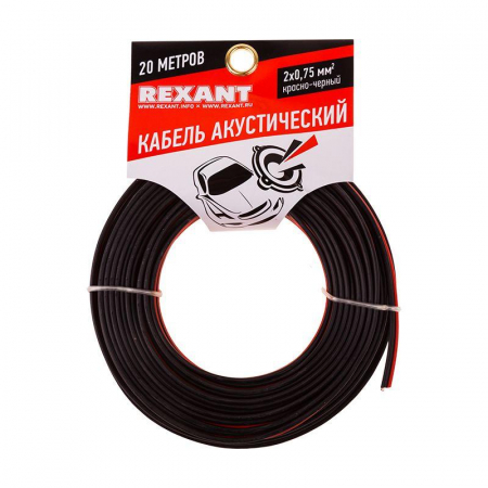 Кабель Stereo 2х0.75 красн./черн. (уп.20м) Rexant 01-6104-3-20 Кабель Stereo 2х0.75 красн./черн. (уп.20м) Rexant 01-6104-3-20