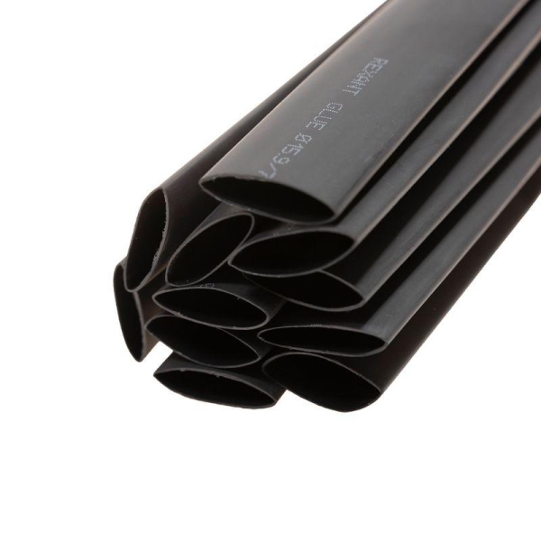 Трубка термоусадочная двустенная клеевая 15.9/7.95 (2:1) (уп.10шт) по 1м черн. Rexant 26-2106