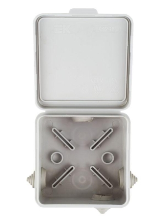 Коробка распаячная ОП 80х80х50 IP54 КМ41238 откид. крышка 7 вводов (7035) IEK UKO31-080-080-050-K03-54