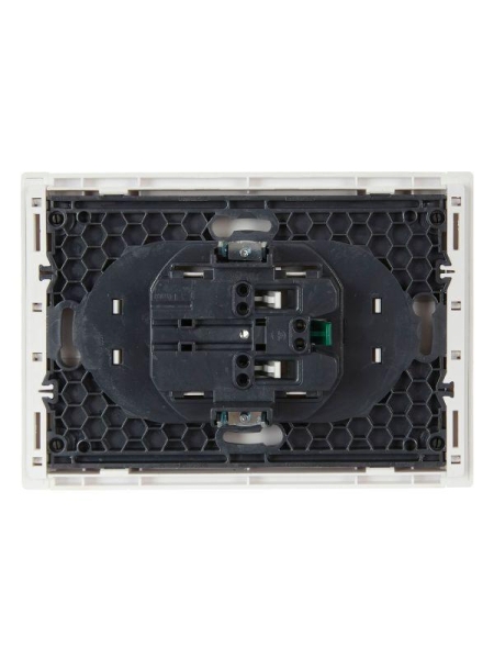 Розетка 2-м СП FORTE&PIANO FP223 16А с заземл. защ. шторки безвинт. крепл. бел. IEK FP-R24-16-1-K01