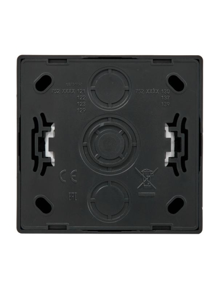 Розетка 1-м ОП LETO без заземл. ПБТ черн. бархат LEZARD 752-4200-121B