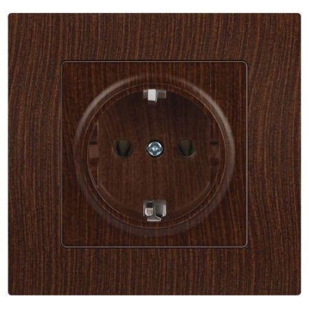 Розетка 1-м СП Accent 6-202-10 16А IP20 250В 2P+E Schuko венге Intro Б0063703 Розетка 1-м СП Accent 6-202-10 16А IP20 250В 2P+E Schuko венге Intro Б0063703