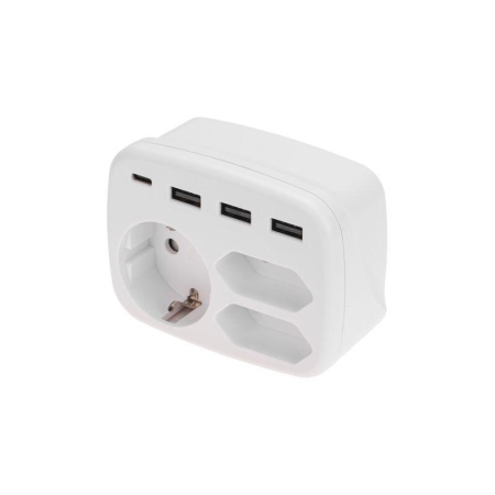 Тройник электрический 16А с/з+2х2.5А+3хUSB-A 2.4А+USB Type-C 3А бел. Rexant 11-1250 Тройник электрический 16А с/з+2х2.5А+3хUSB-A 2.4А+USB Type-C 3А бел. Rexant 11-1250