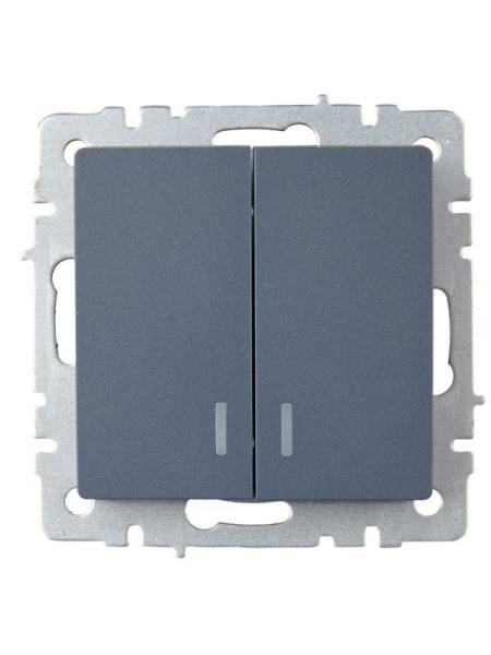 Выключатель 2-кл. СП BRITE ВС10-2-1-БрМ 10А с индик. механизм маренго IEK BR-V20-1-10-K35