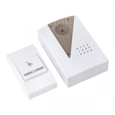 Звонок беспроводной 36 мелод. 80м с индик. на батарейках 004 2х1.5В АA бел.-сер. Basic EKF DBB-A-004