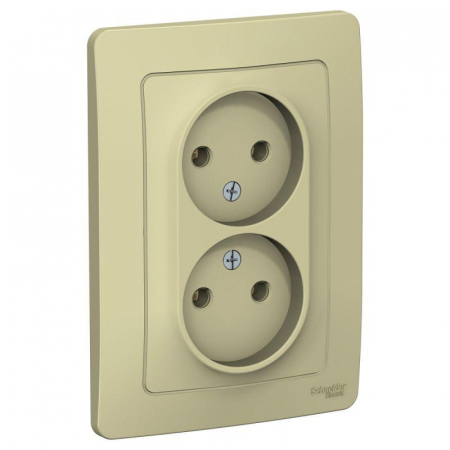 Розетка 2-м СП Blanca 16А IP20 250В без заземл. без защ. шторок беж. SE BLNRS000027 Розетка 2-м СП Blanca 16А IP20 250В без заземл. без защ. шторок беж. SE BLNRS000027