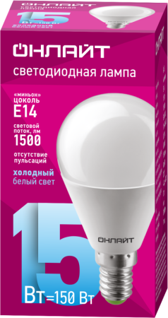 Лампа светодиодная 90 460 OLL-G45-15-230-6.5K-E14-FR ОНЛАЙТ 90460 Лампа светодиодная 90 460 OLL-G45-15-230-6.5K-E14-FR ОНЛАЙТ 90460