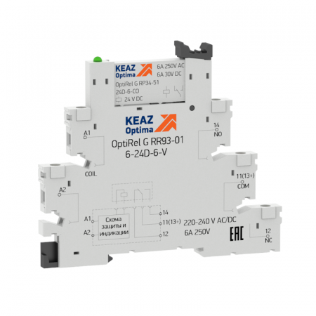 Модуль релейный OptiRel G RM38-51-24U-6-V-CO КЭАЗ 280980 Модуль релейный OptiRel G RM38-51-24U-6-V-CO КЭАЗ 280980