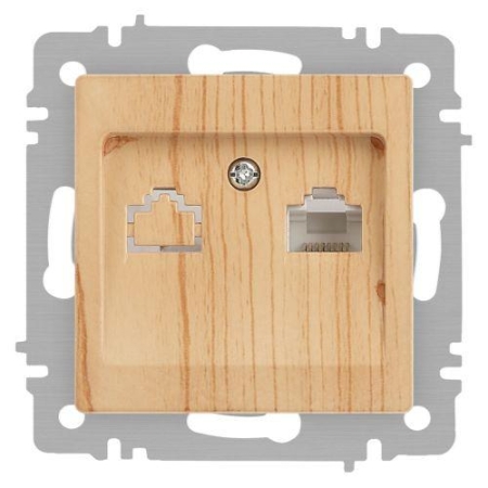 Розетка компьютерная 1-м СП Accent 6-303-11 RJ45 IP20 сосна Intro Б0063644