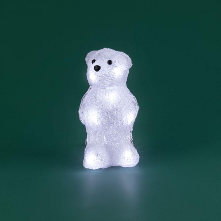 Фигура светодиодная акриловая "Медвежонок" 12х22х13см 10LED бел. 0.5Вт 4.5В IP20 элементы питания 3хAAA (не в компл.) Neon-Night 513-311